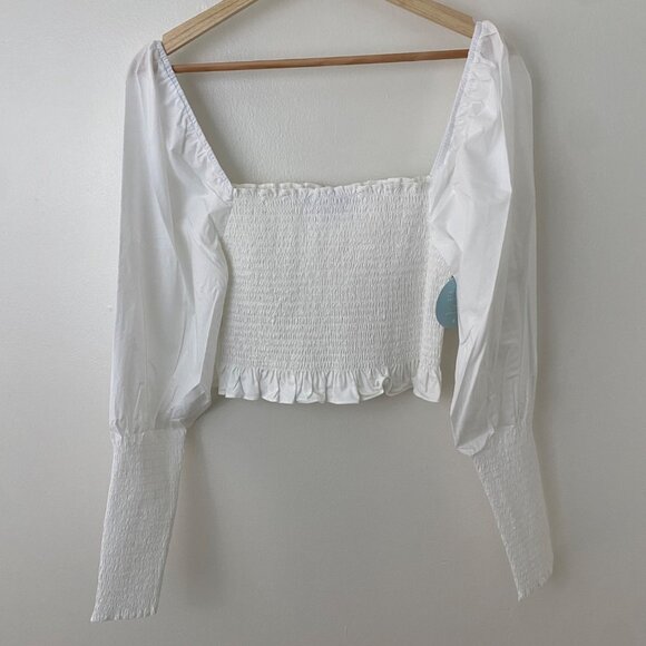 NWT Hill House the Grace Nap Top Long Sleeve White - Picture 9 of 12